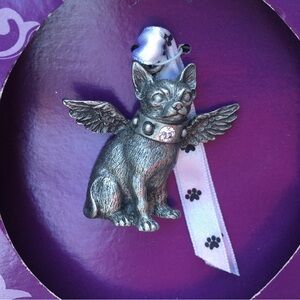 Genuine Pewter Chihuahua Dog Swarovski Crystal Gloria Duchin Tree Ornament
